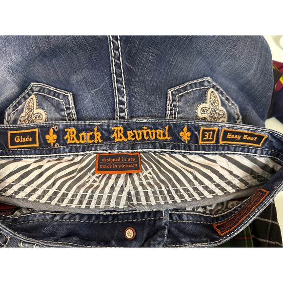 Rock Revival Glade, Easy Boot, Size 31 Well Loved! Tearing On Left Back Pocket - Picture 4 of 9